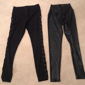 Black and pleather leggings bundle!